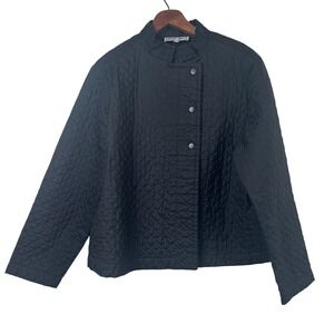 Opus 204 Seattle Black Quilted Snap Front Jacket Women Size Large